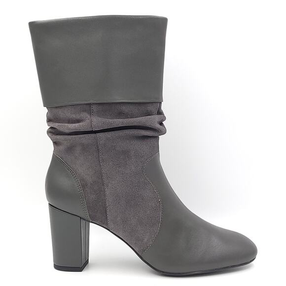 C Wonder Women Block Heel Slouch Booties Amanda Size US 8M Storm Grey Leather - Picture 2 of 6